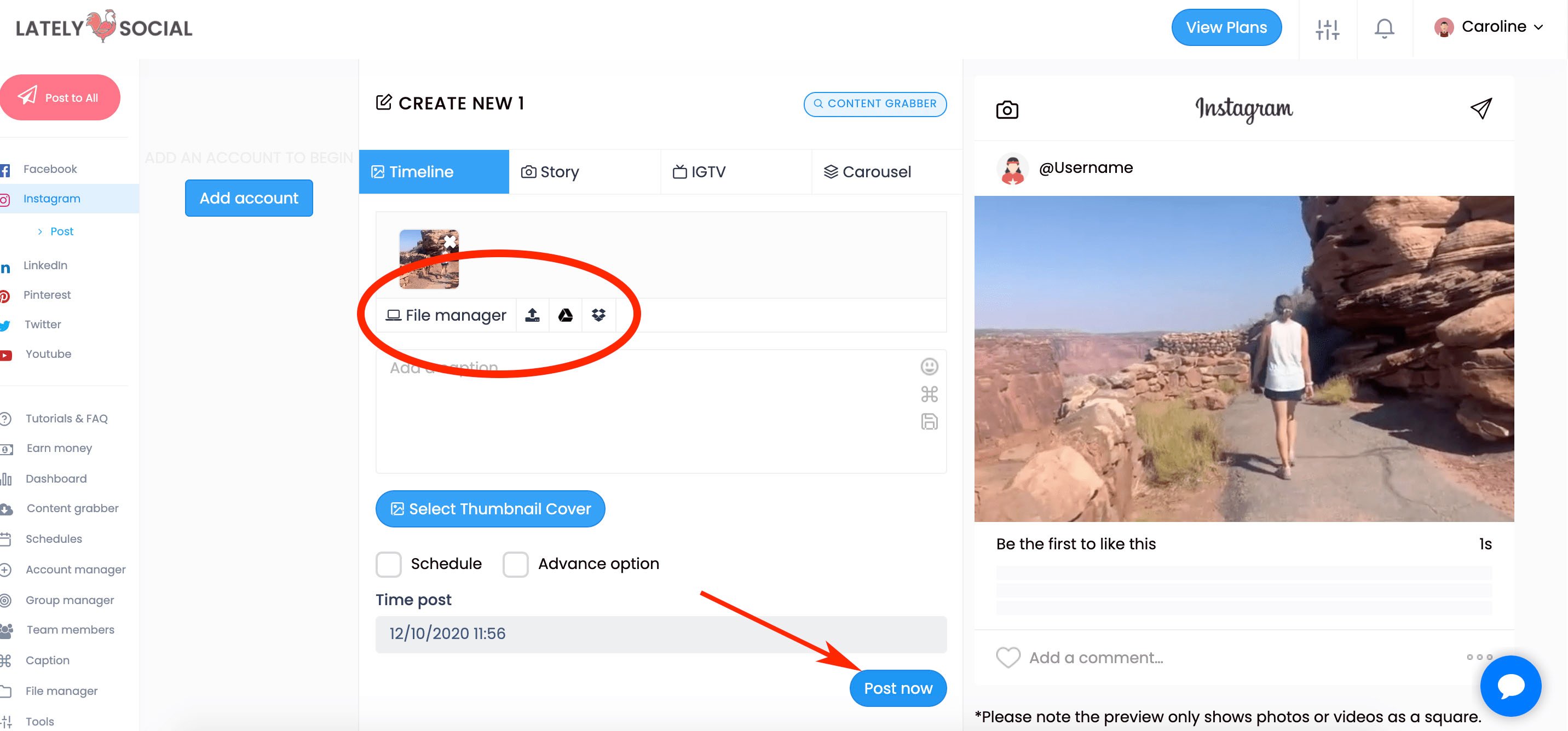 lately social tool dashboard
